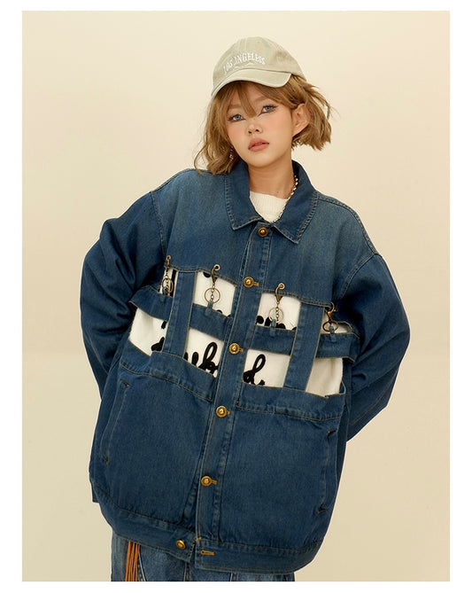 Antique style denim jacket P1274