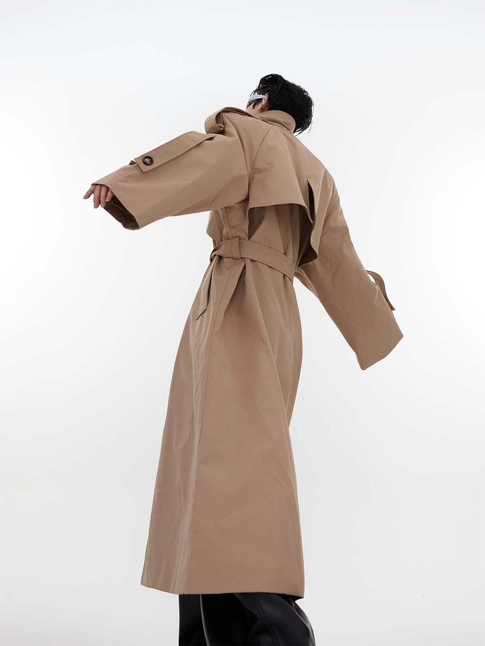 Deconstructed silhouette long coat P1055