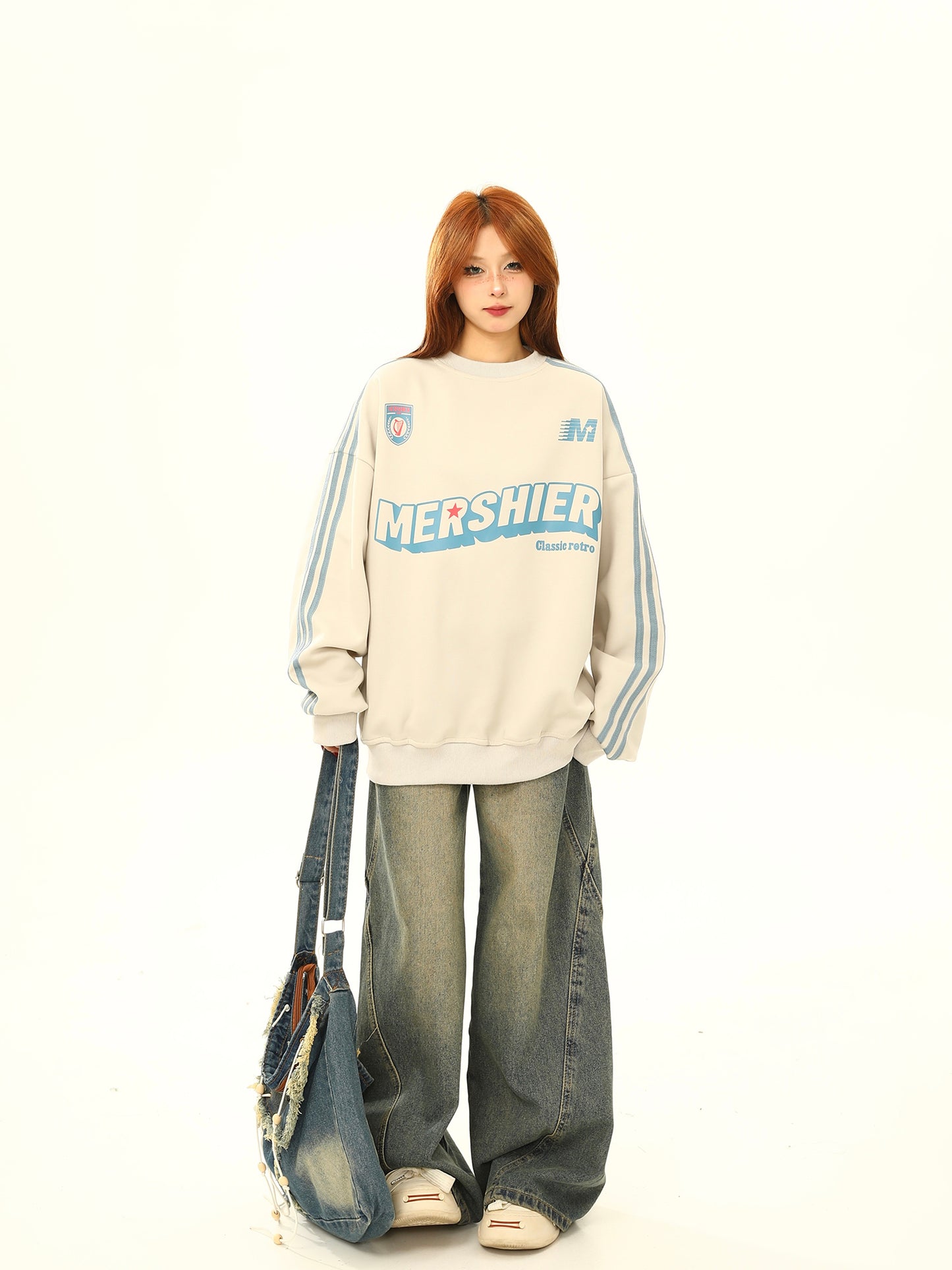 Round neck letter sweatshirt P1262