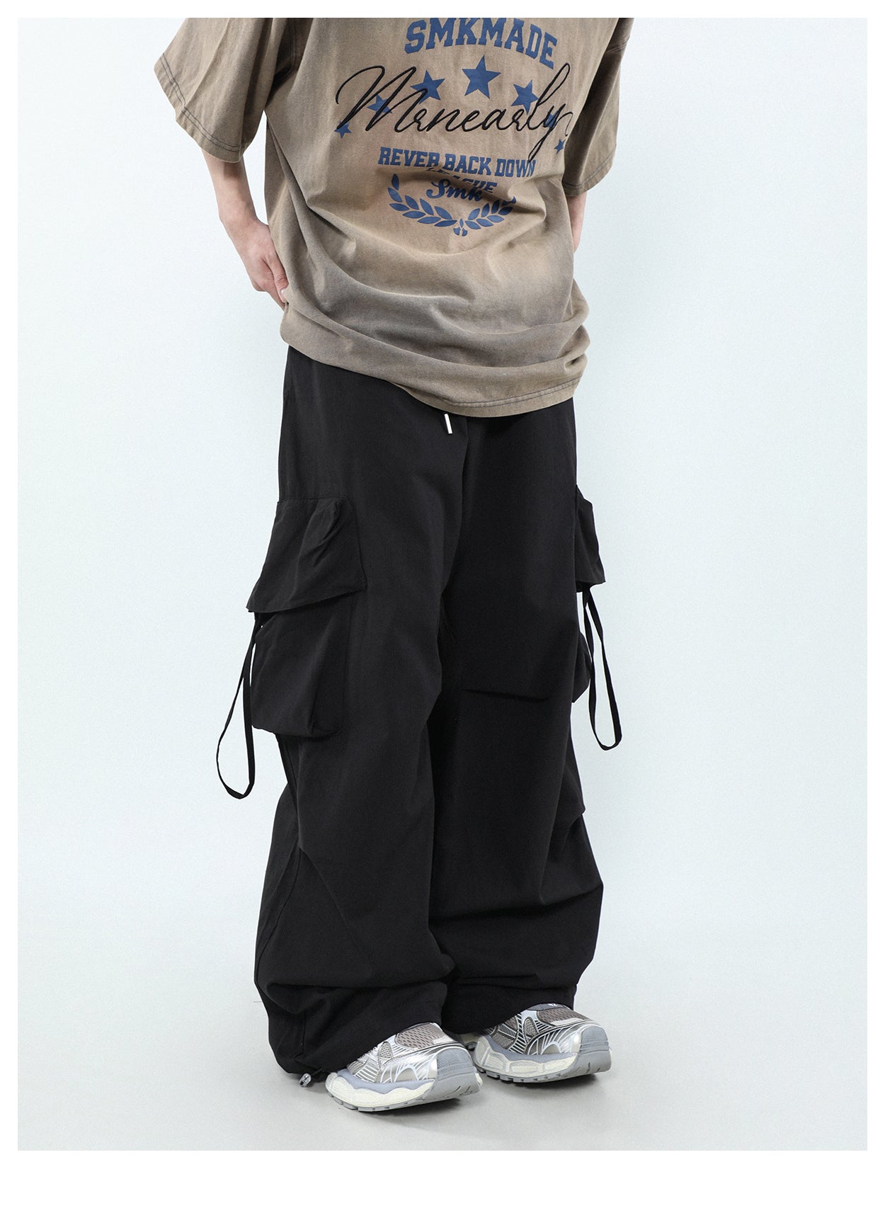 Wide leg multi-pocket cargo pants P274