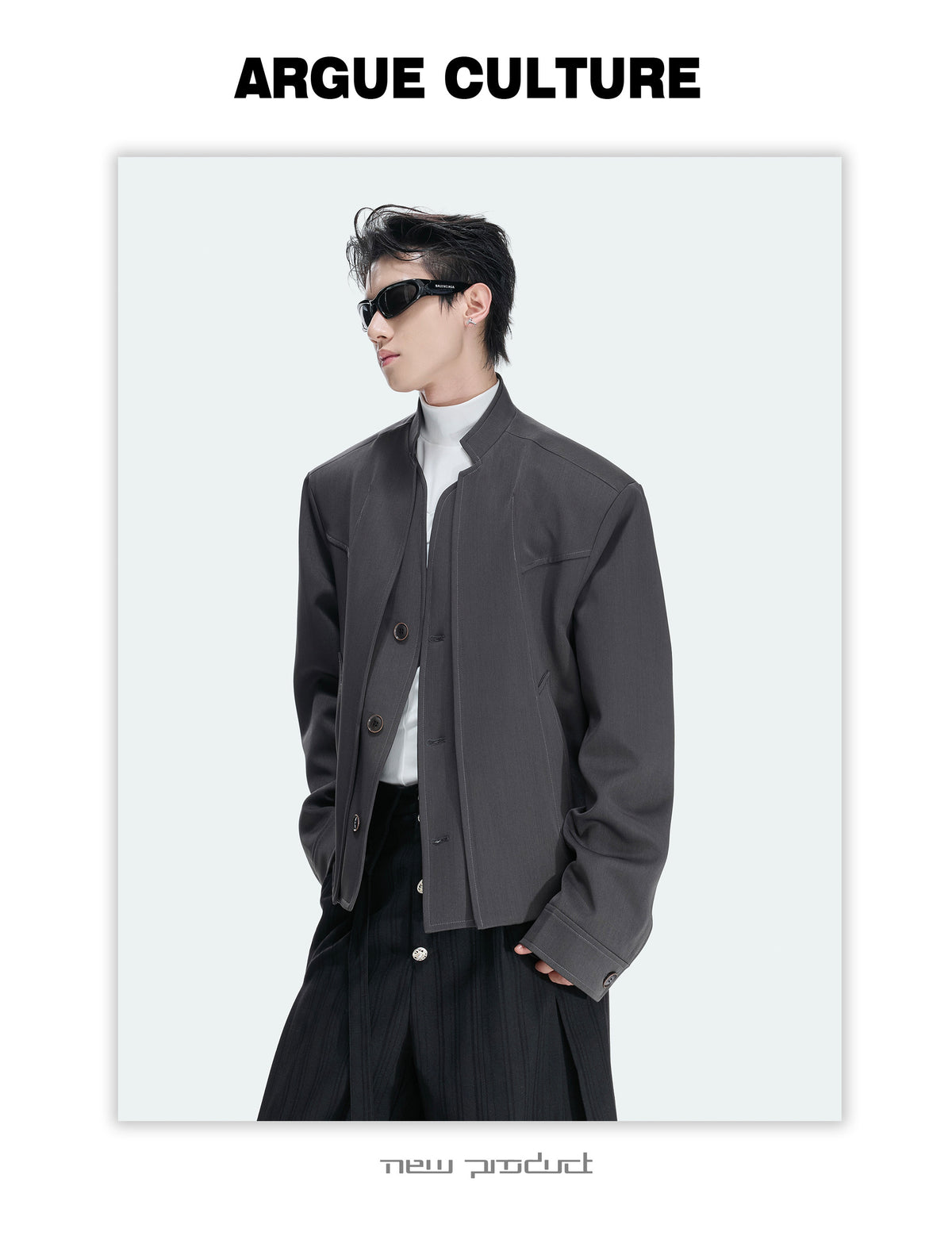 フェイクツーピース シングルブレストジャケット P2171
