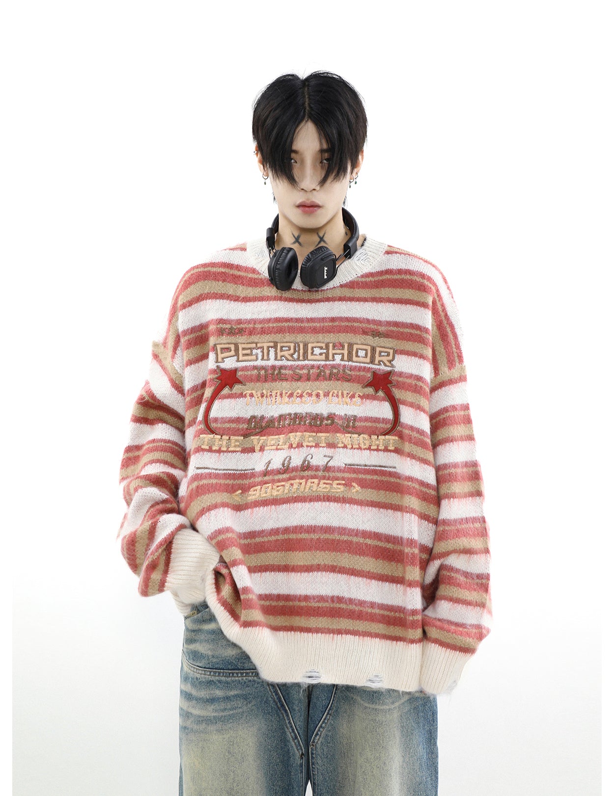 American Retro Round Neck Pullover Sweater P920