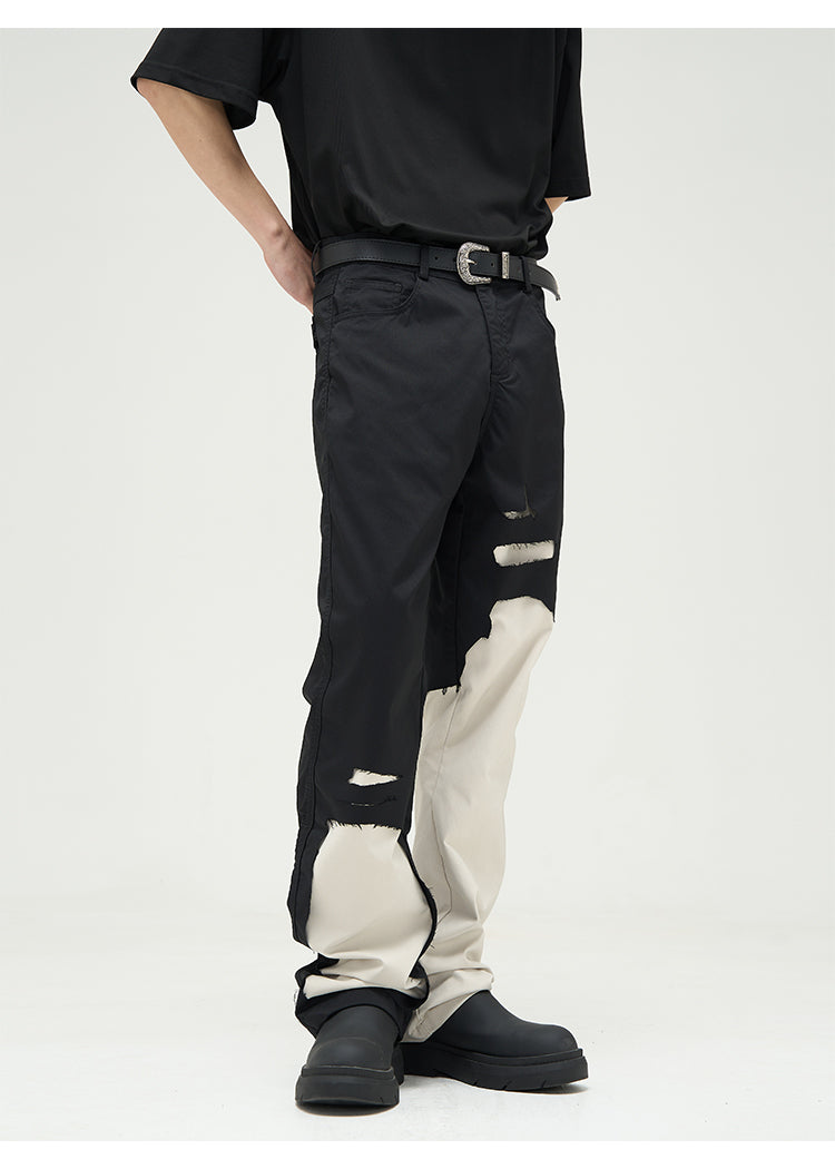 Reconstructed Slim Fit Splicing Pants P351