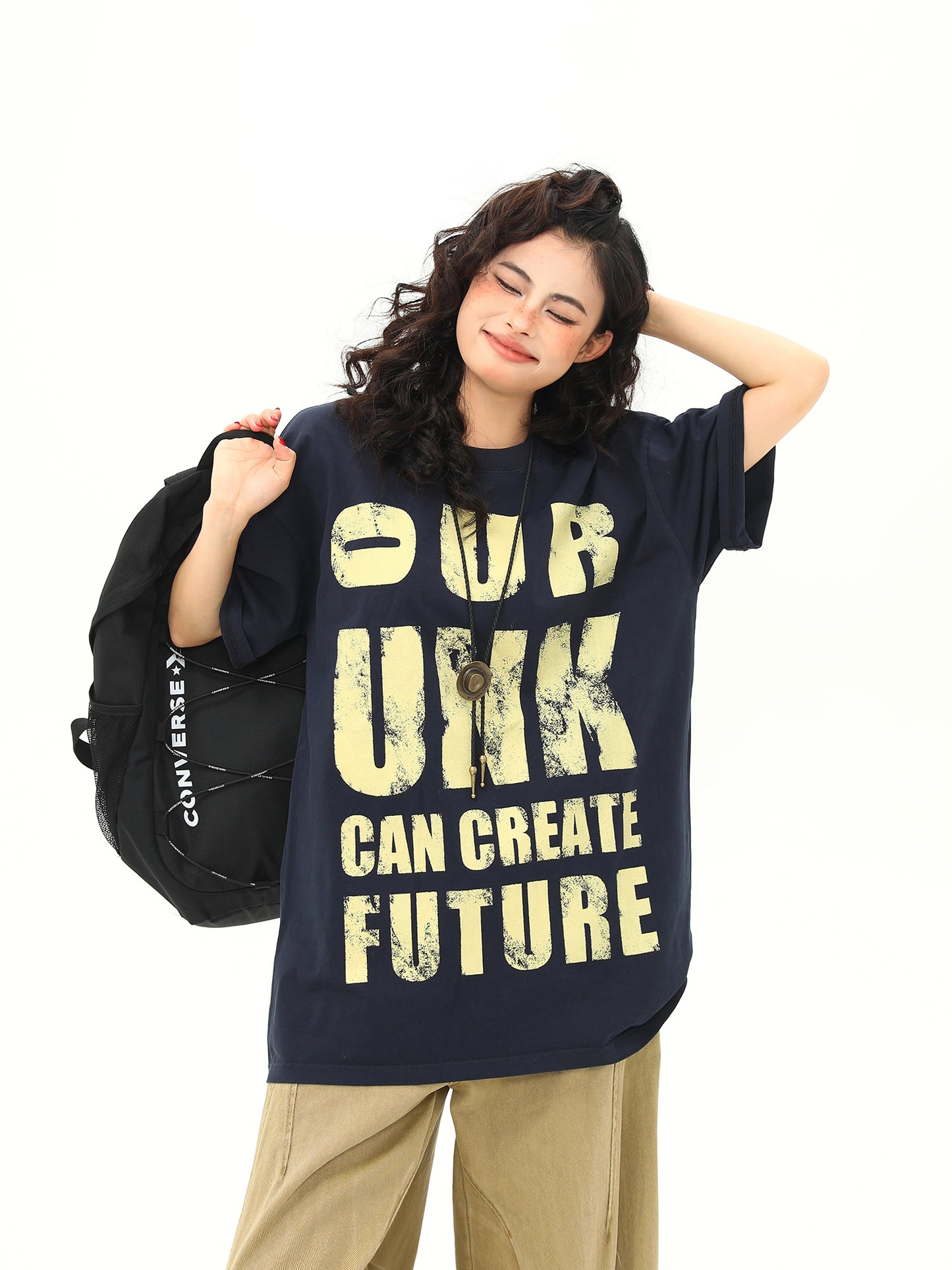 ルーズ プリント Tシャツ P2057