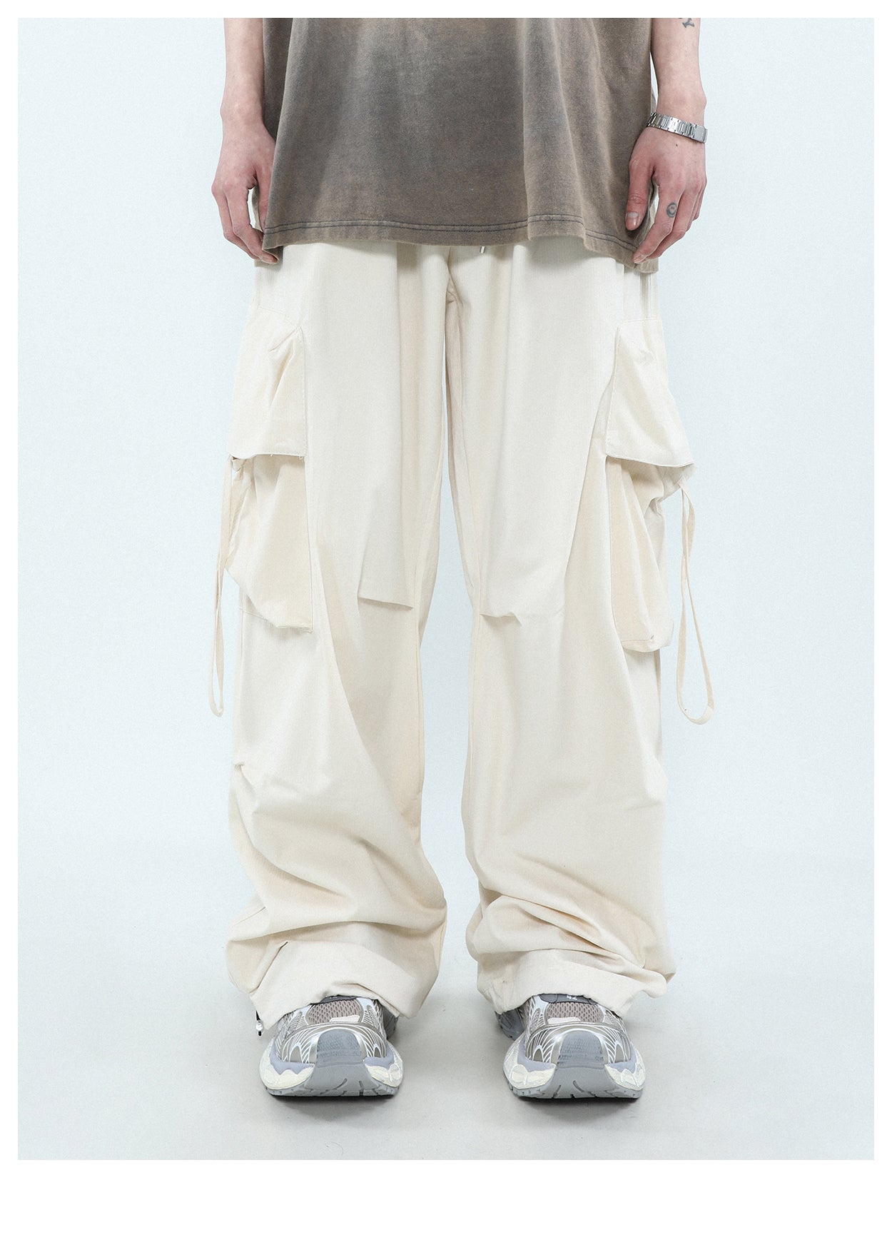 Wide leg multi-pocket cargo pants P274