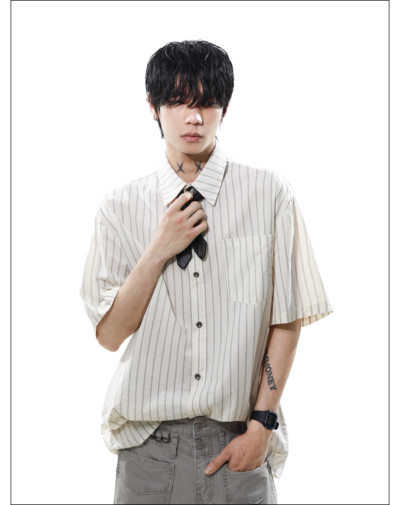 シルクスカーフ カジュアルシャツ P2082