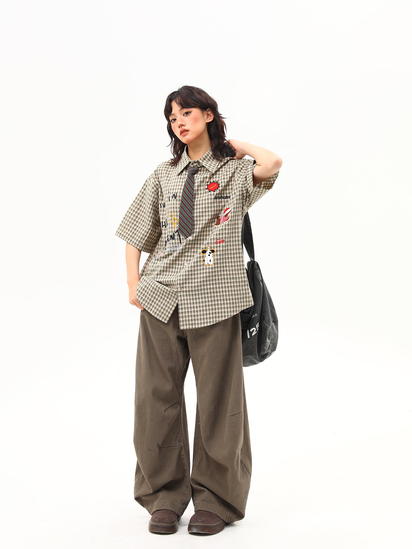 レトロ 刺繍シャツ P2027