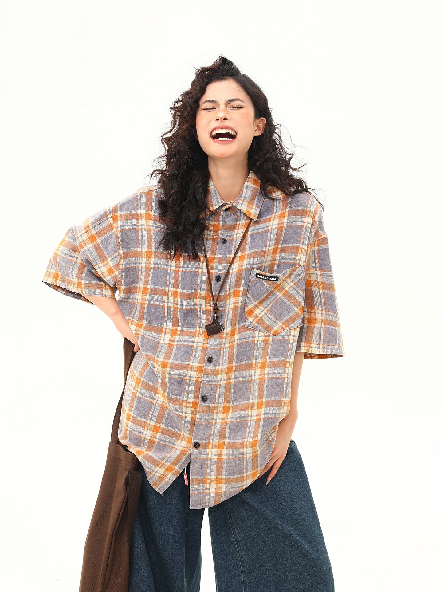 オリジナル チェック柄 ハイエンドシャツ P2068