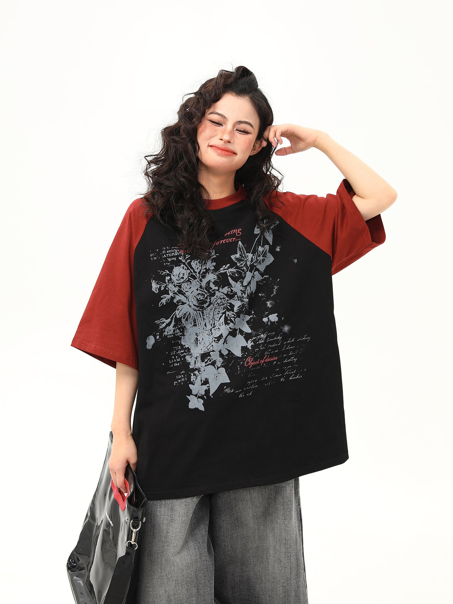 花柄プリント Tシャツ P2049