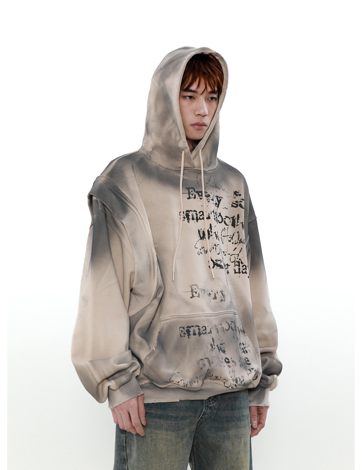 American Retro Graffiti Hooded Sweatshirt P859