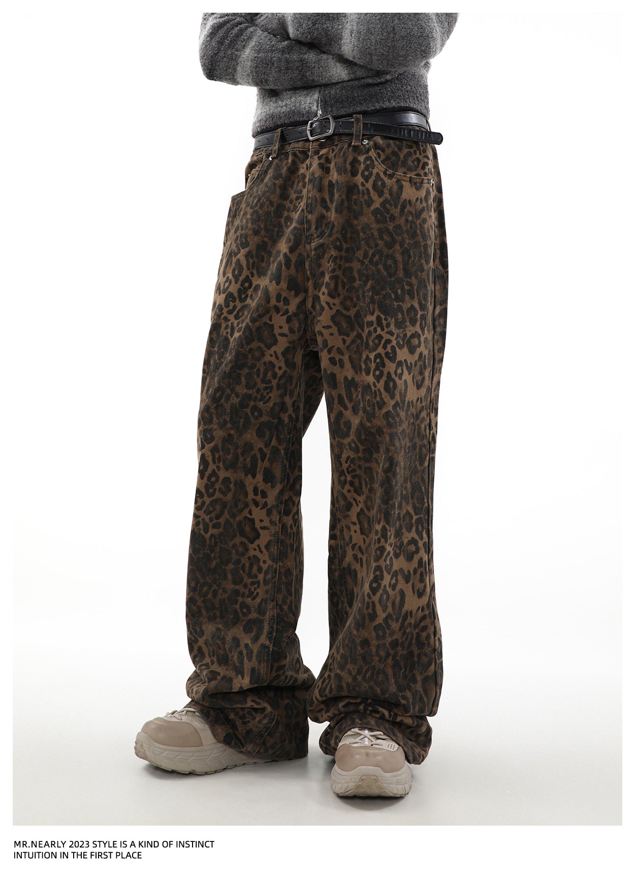 American Retro Leopard Print Jeans P1360