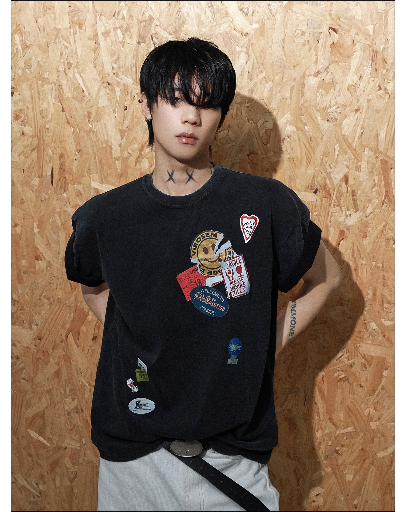 レトロデザイン カジュアルTシャツ P2086