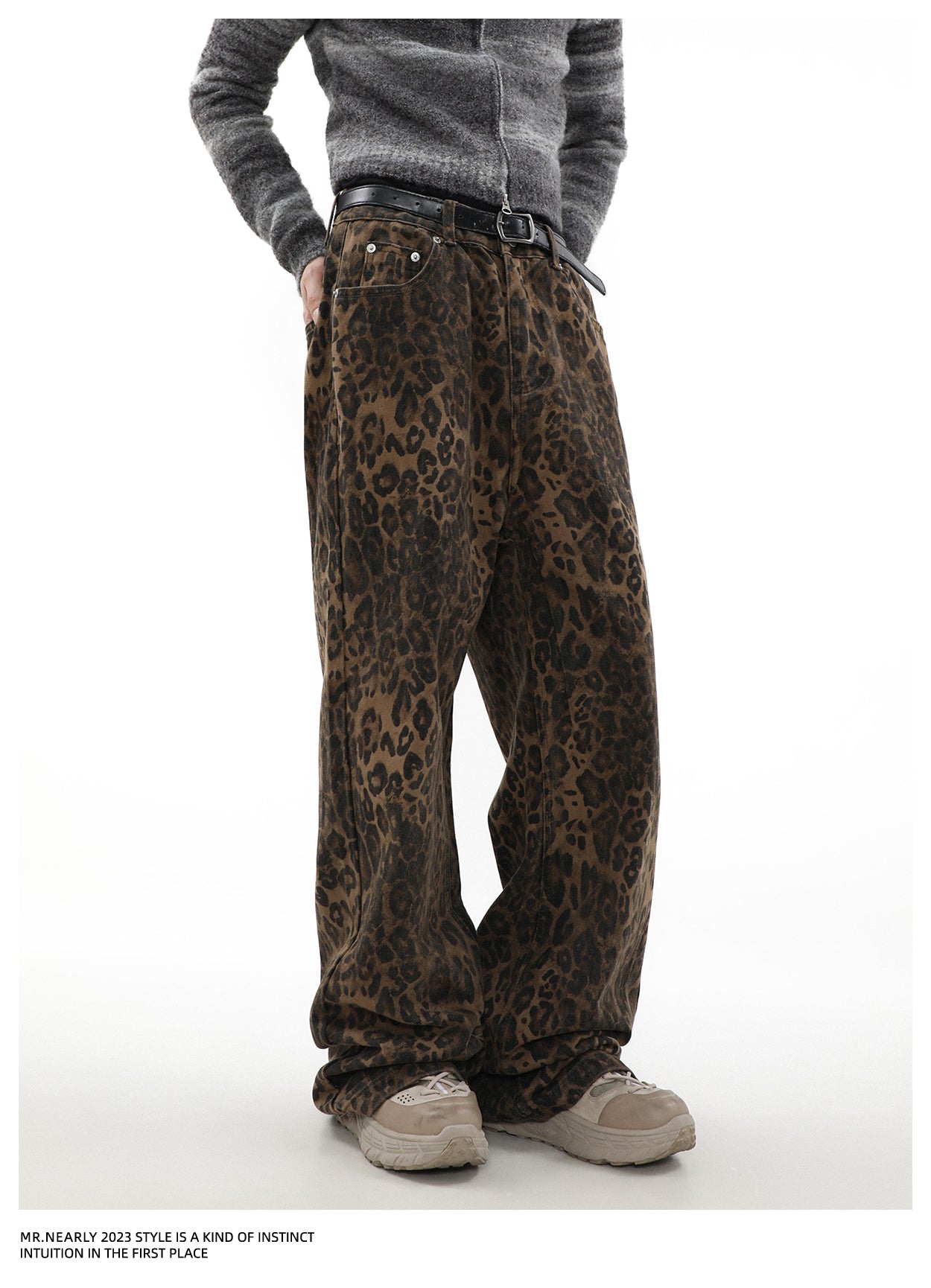 American Retro Leopard Print Jeans P1360