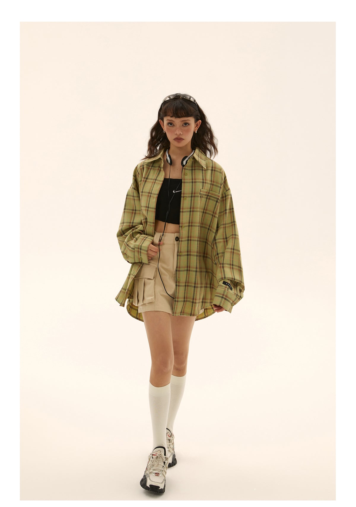 Loose fit retro check shirt P247