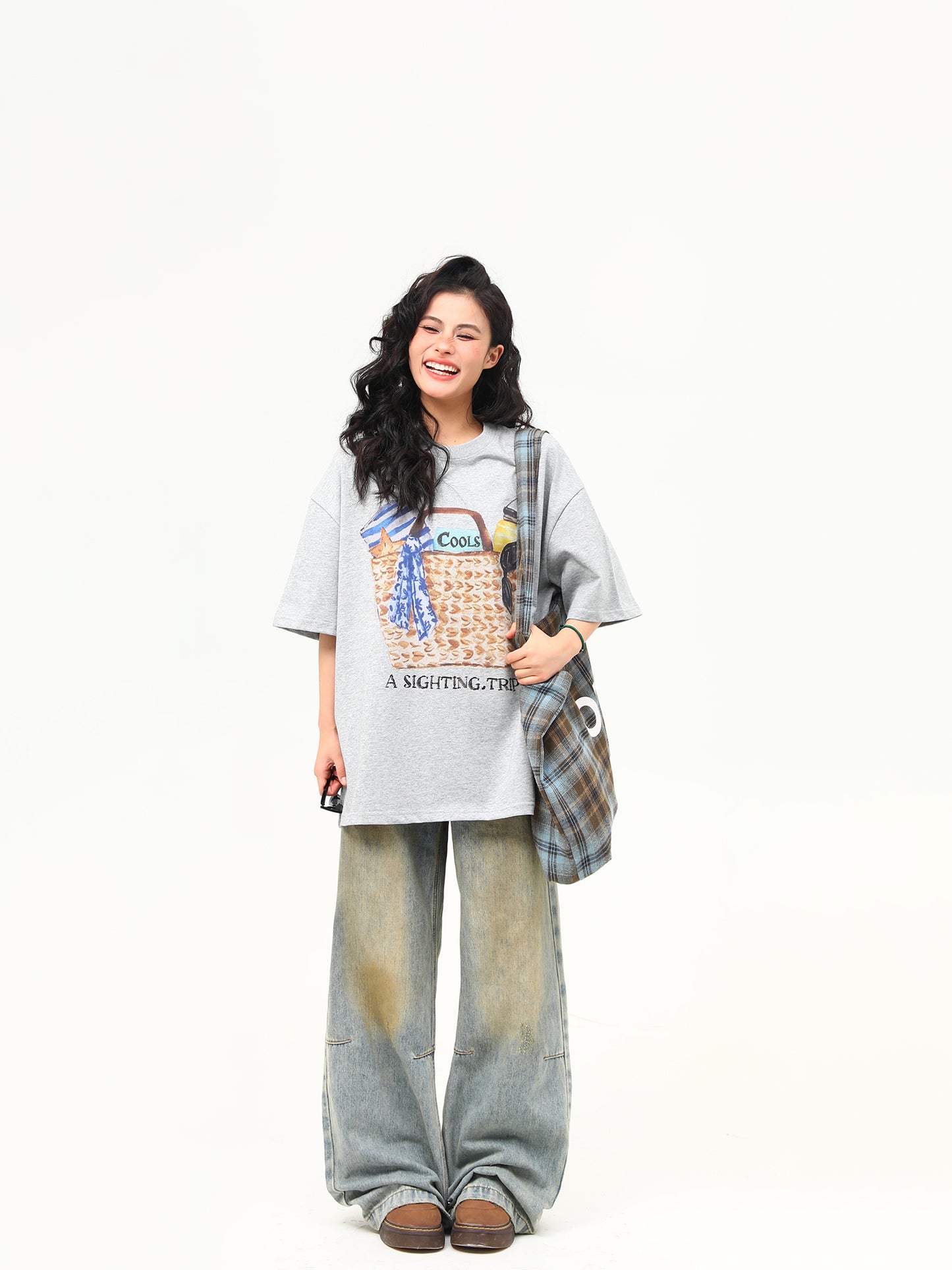 レトロ ニッチプリント Tシャツ P2020