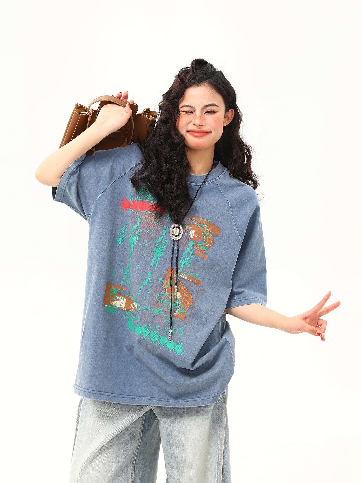 レトロニッチプリント Tシャツ P2052