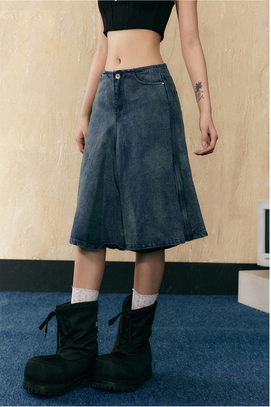 American Retro A-line Denim Skirt P802