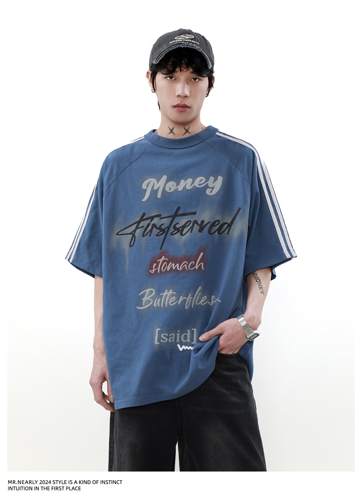 American Retro Raglan Sleeve Short Sleeve T-Shirt P1343