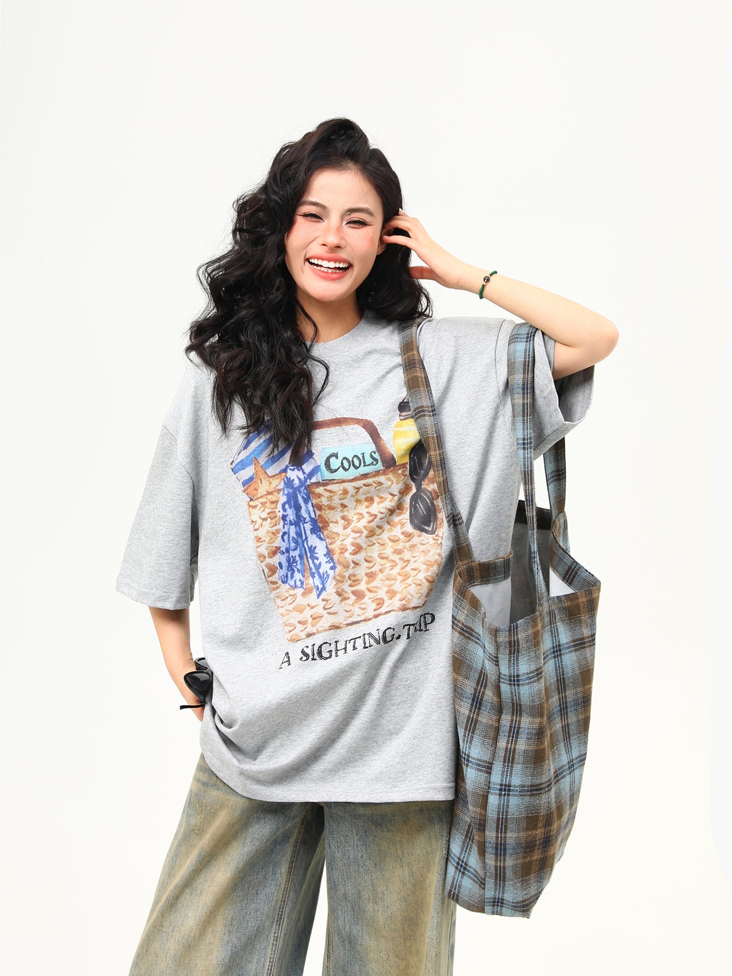 レトロ ニッチプリント Tシャツ P2020
