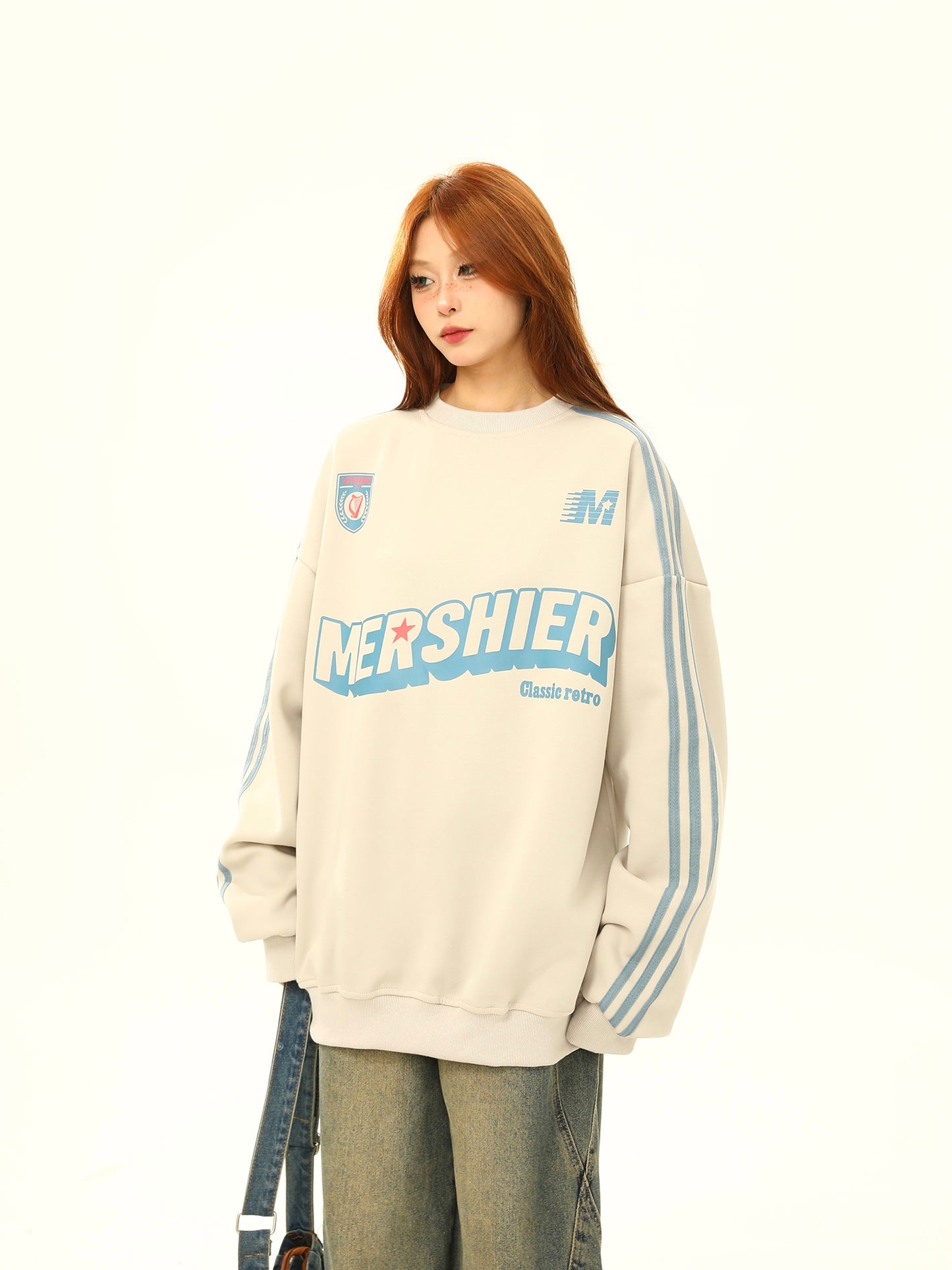 Round neck letter sweatshirt P1262