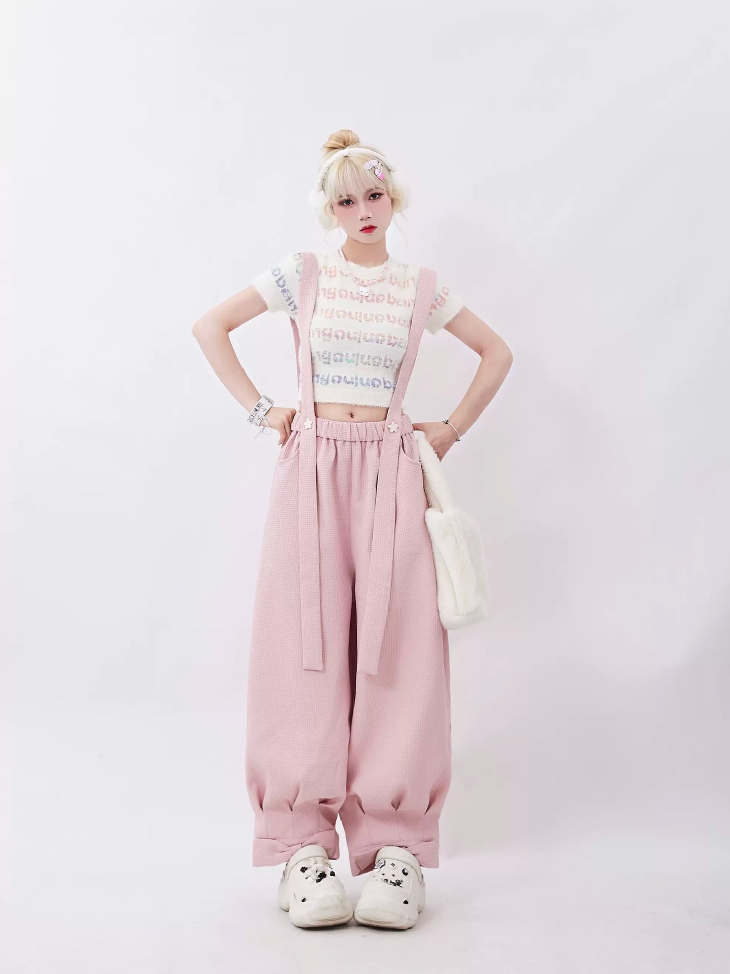 Ribbon design casual pants P930