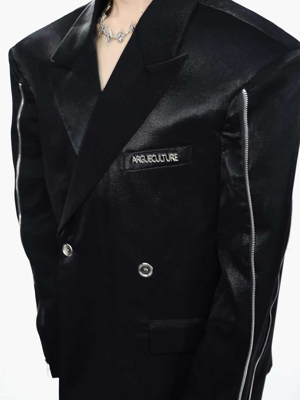 Shoulder Pad Silhouette Suit Jacket P1070