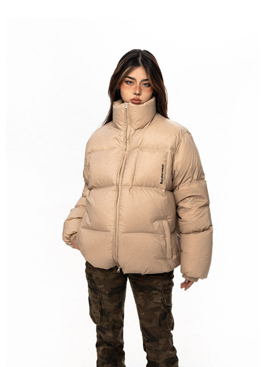 Stand collar white duck down jacket P688