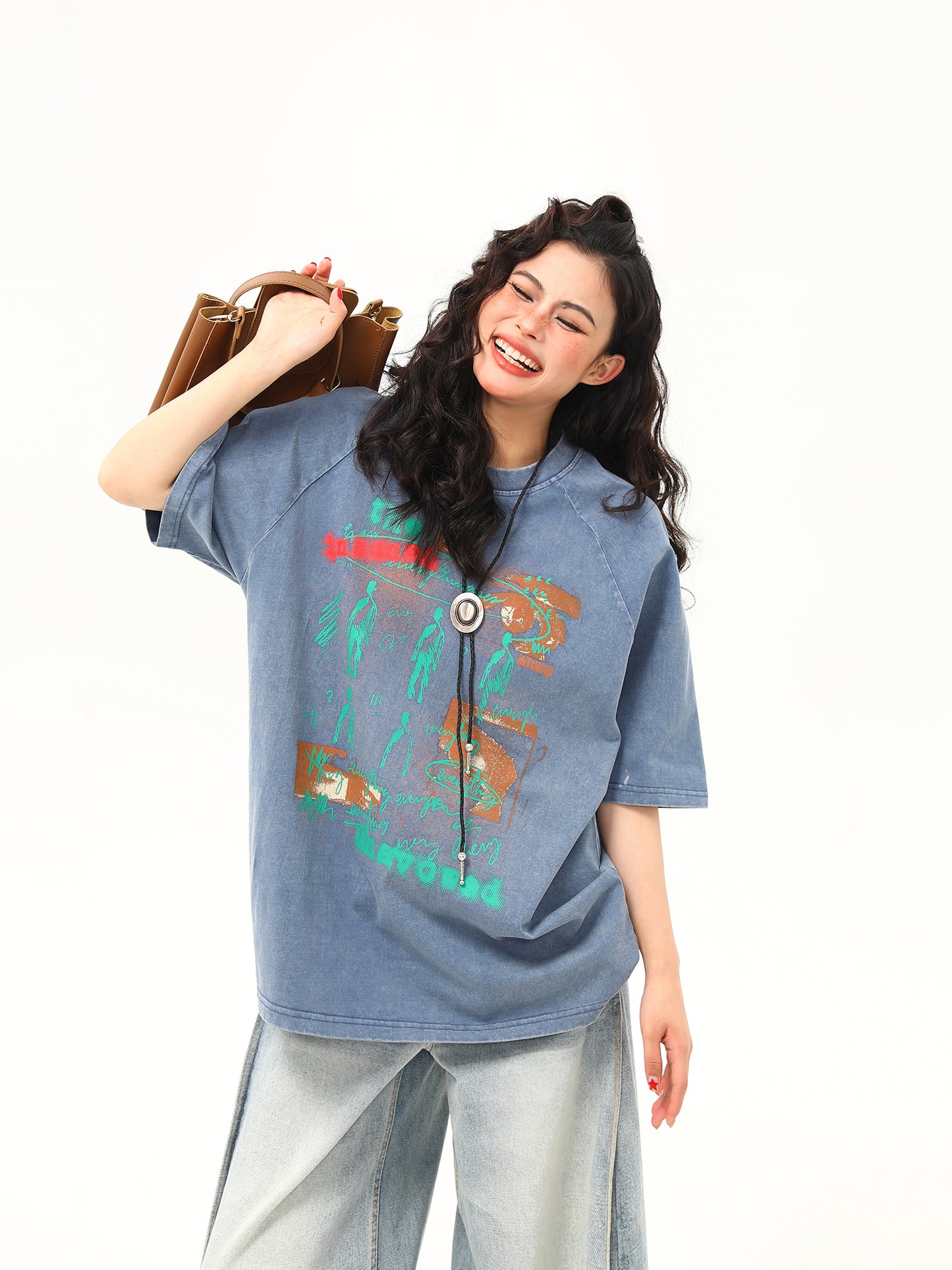 レトロニッチプリント Tシャツ P2052