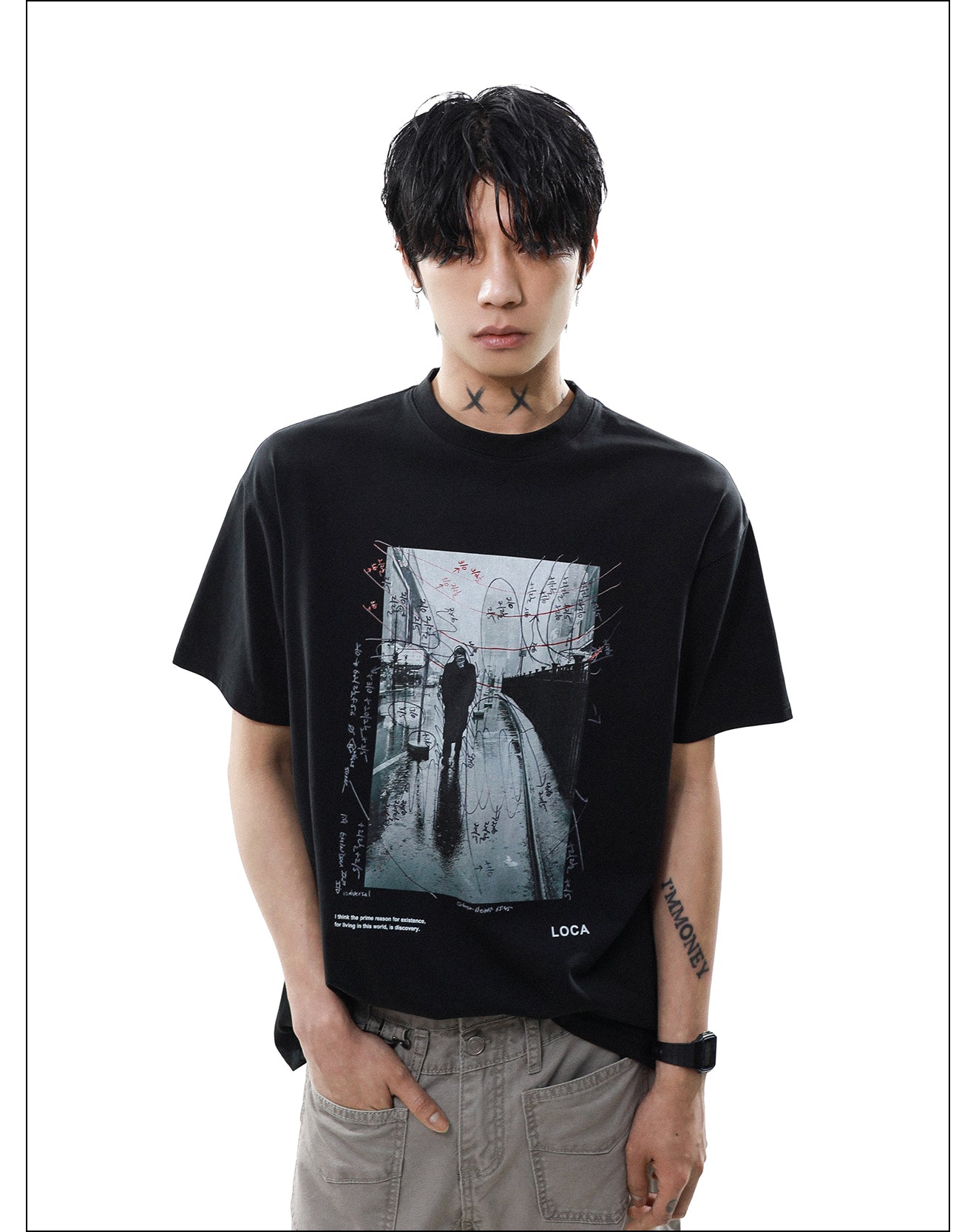 レトロデザイン プリント Tシャツ P2077