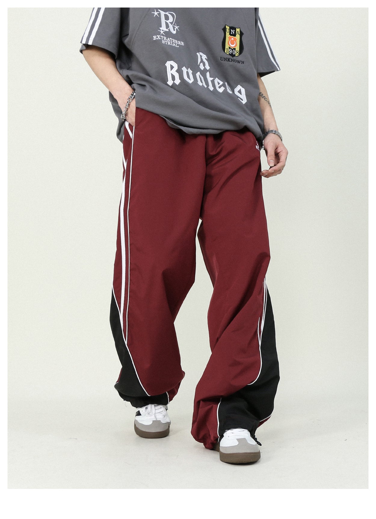 Casual loose straight track pants P195