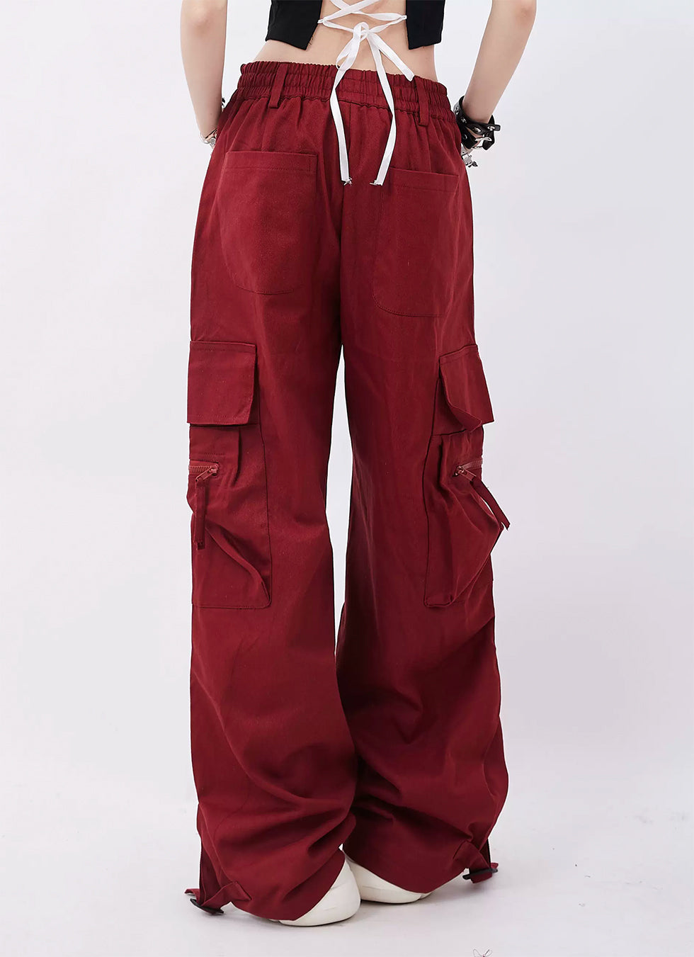 Loose drawstring casual pants P942