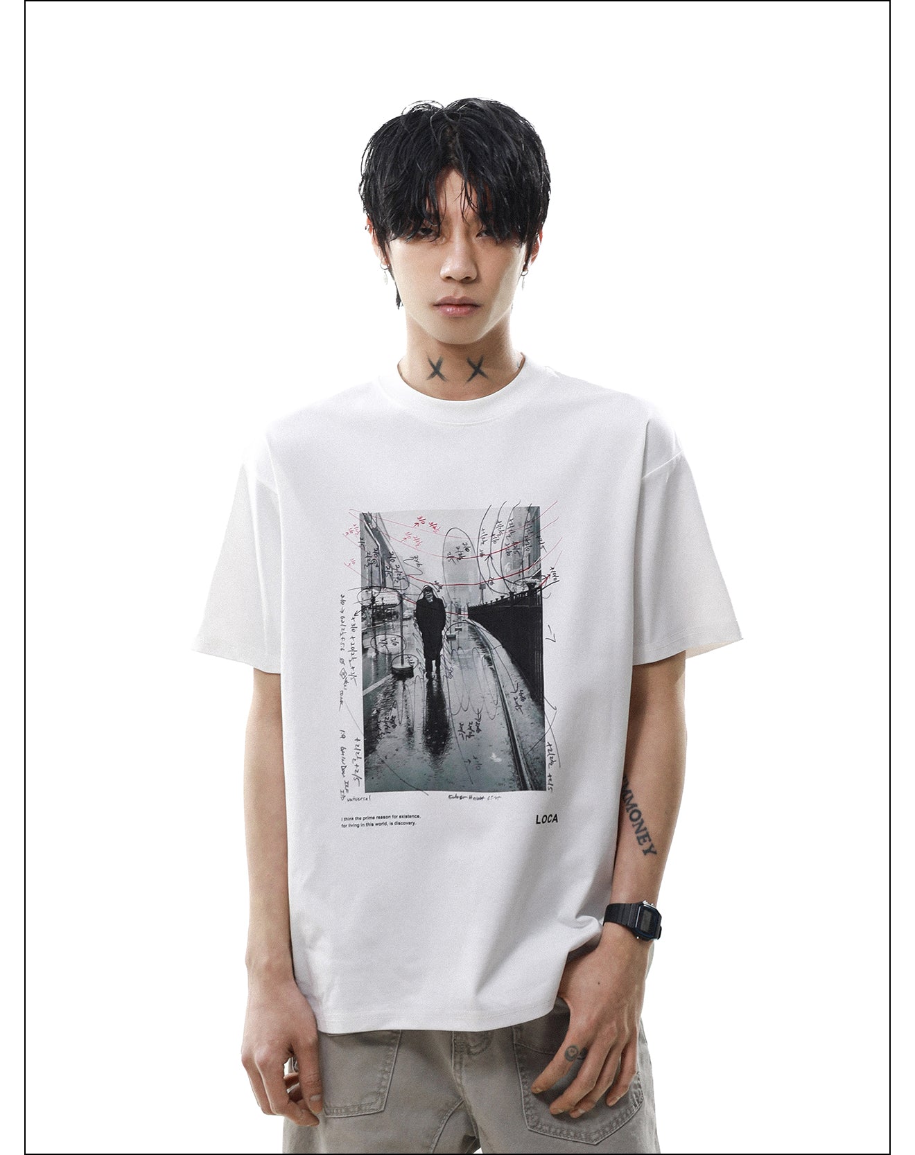 レトロデザイン プリント Tシャツ P2077