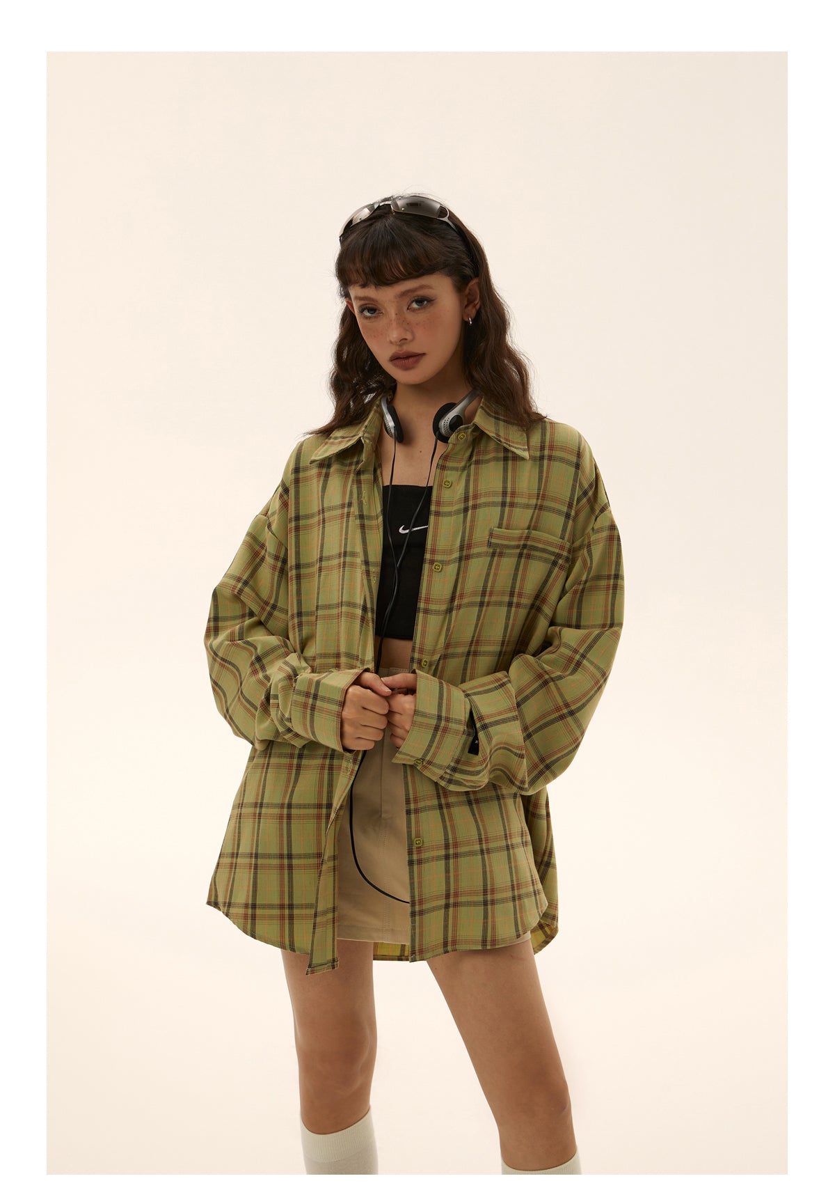 Loose fit retro check shirt P247