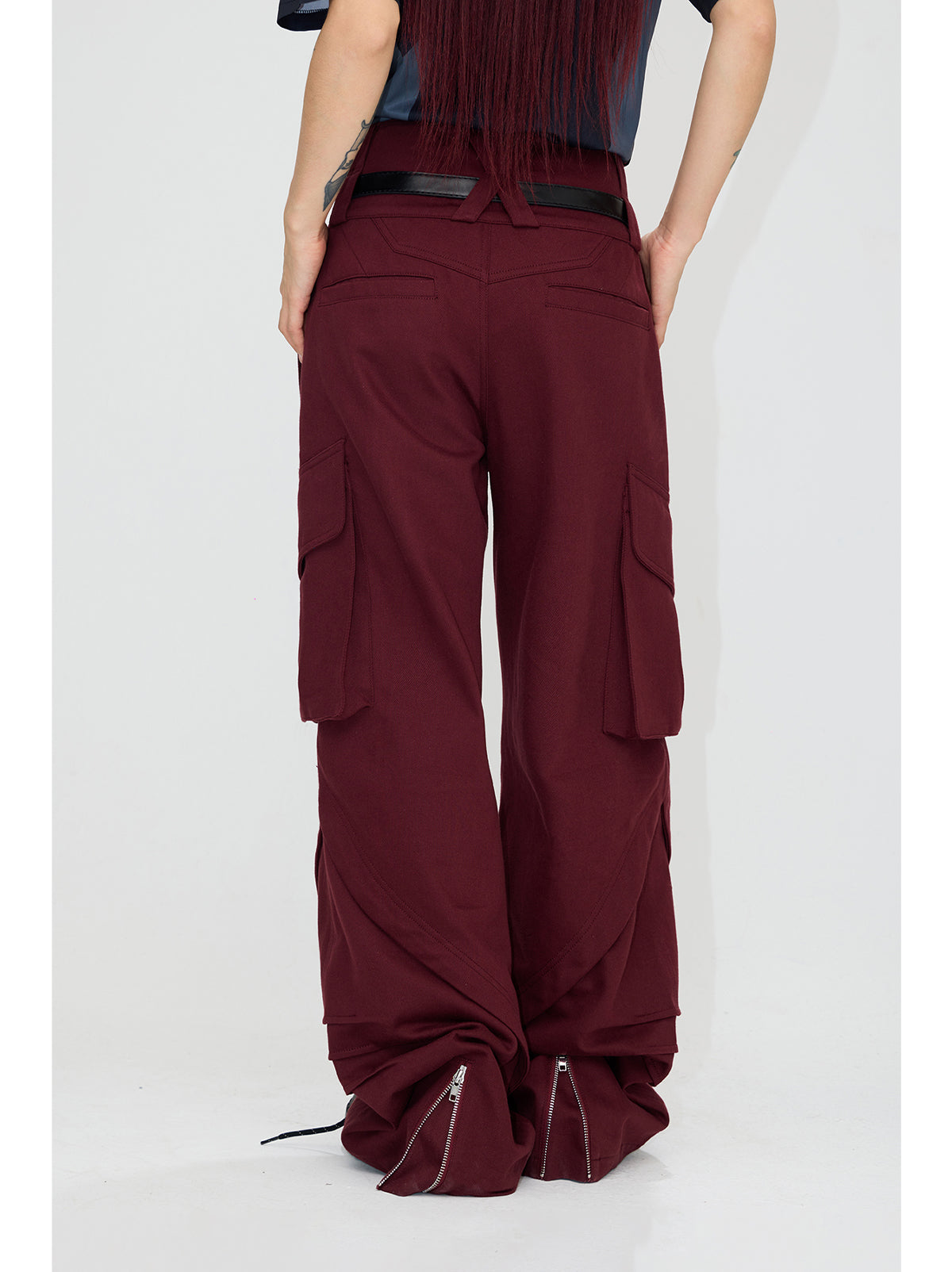 Multi-pocket double waist cargo pants P530