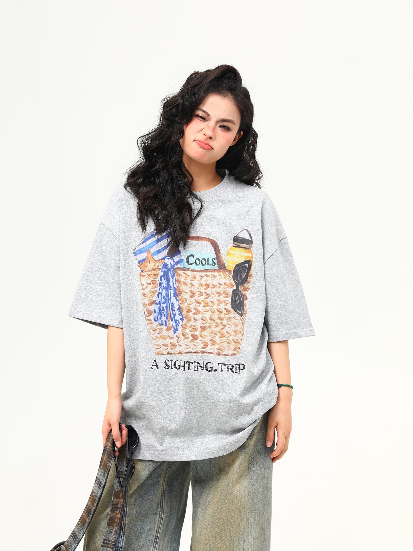 レトロ ニッチプリント Tシャツ P2020