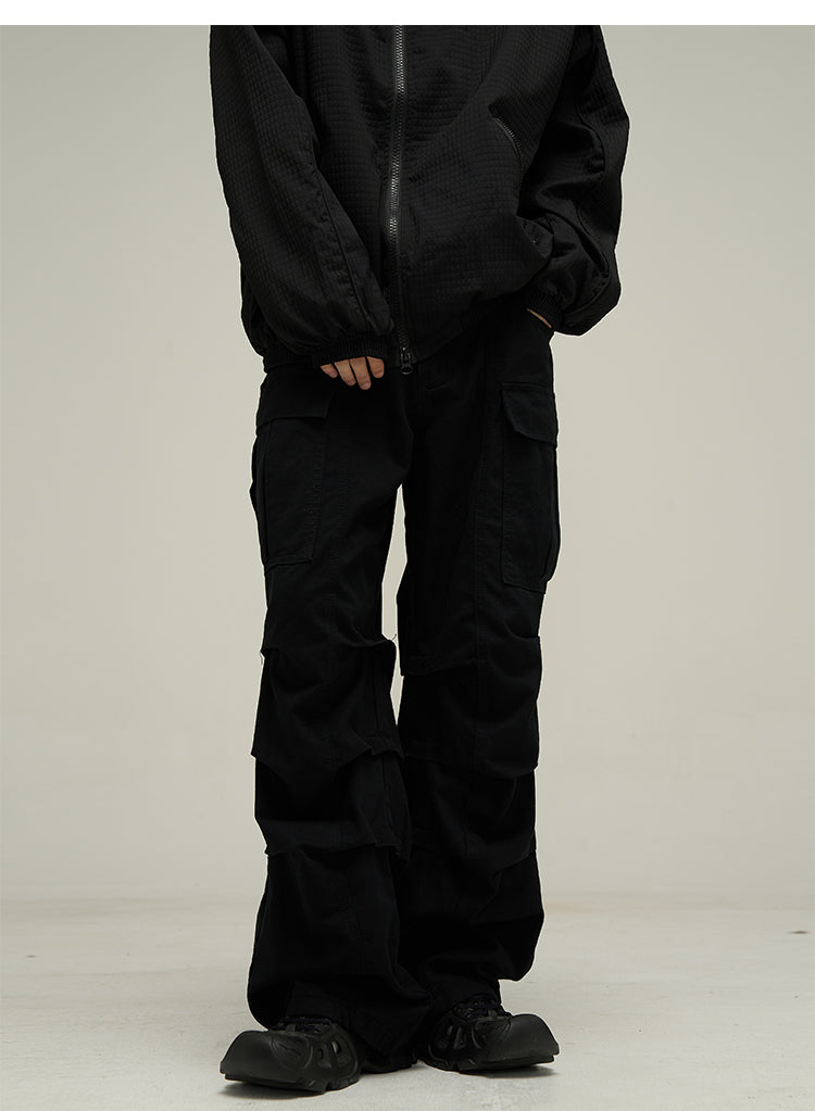 Wide leg multi-pocket cargo pants P602