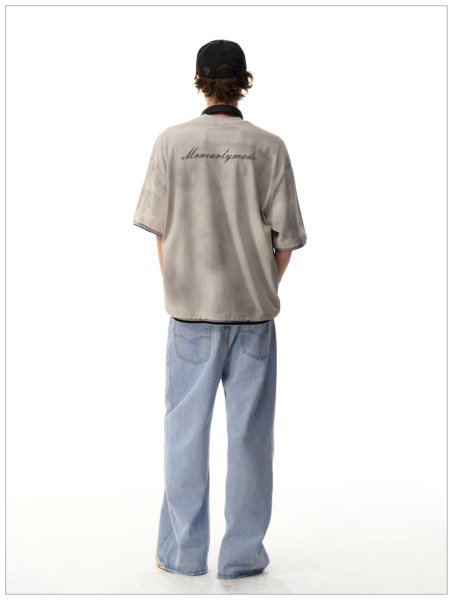 フェイクツーピース コットンTシャツ P2093