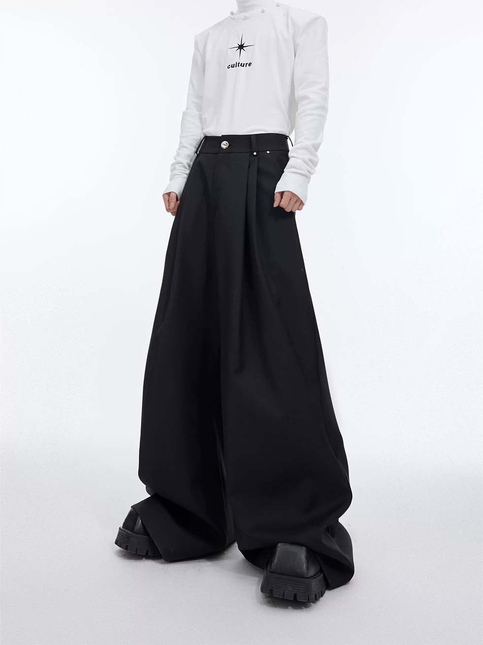 Pleated 3D casual pants P1081