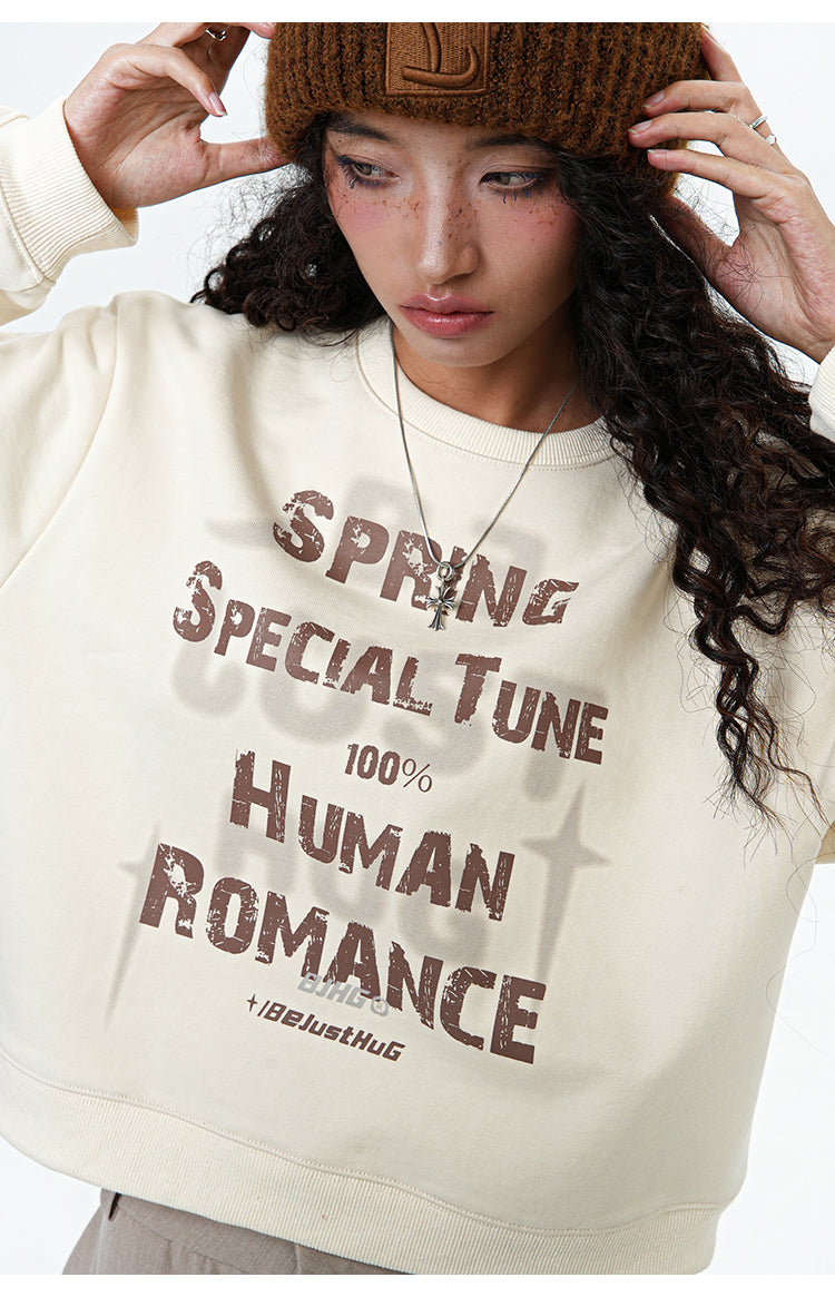 Round neck print sweatshirt P376