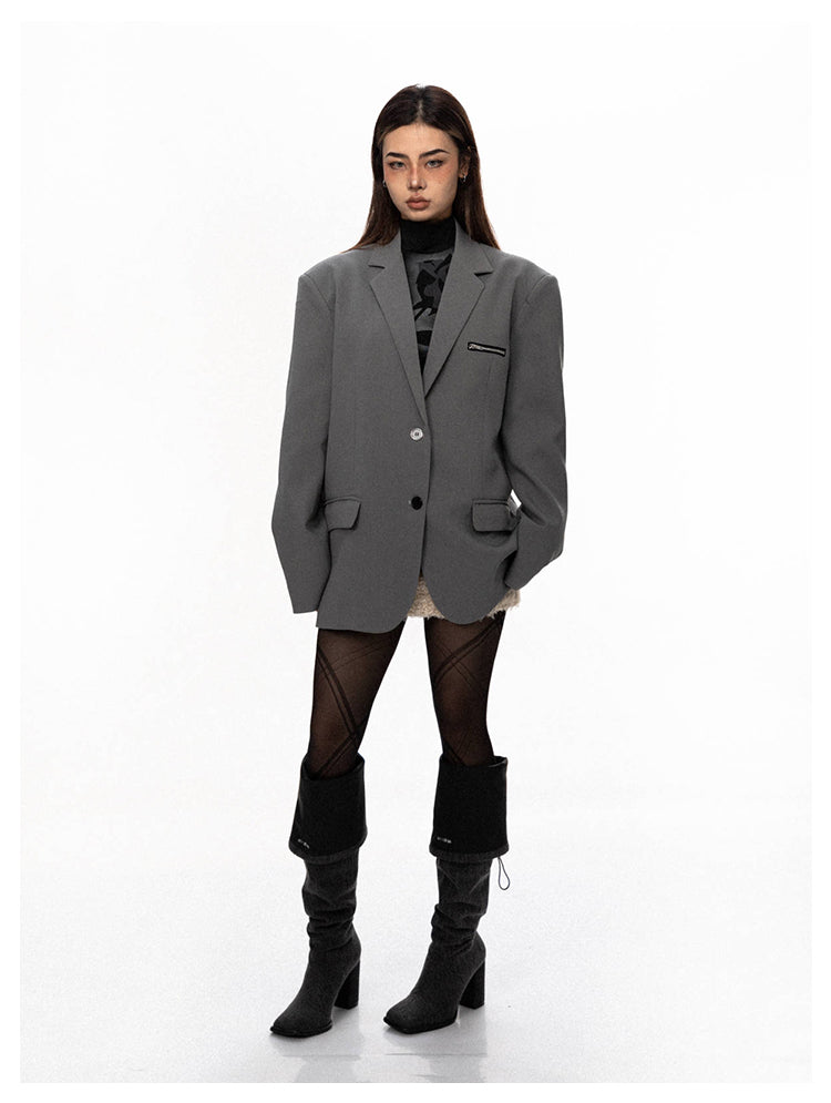 Suit jacket with zipper pocket design P685