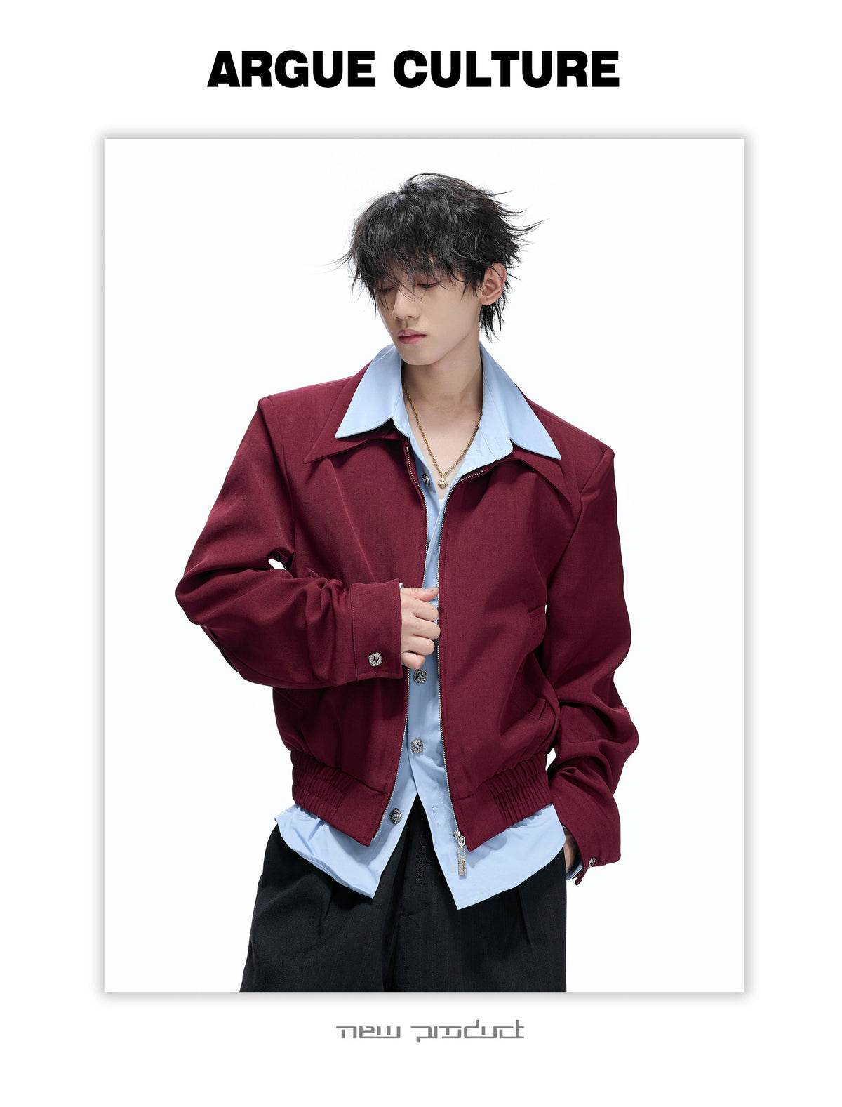 フェイクツーピース  ショートワイドジャケット  P2182