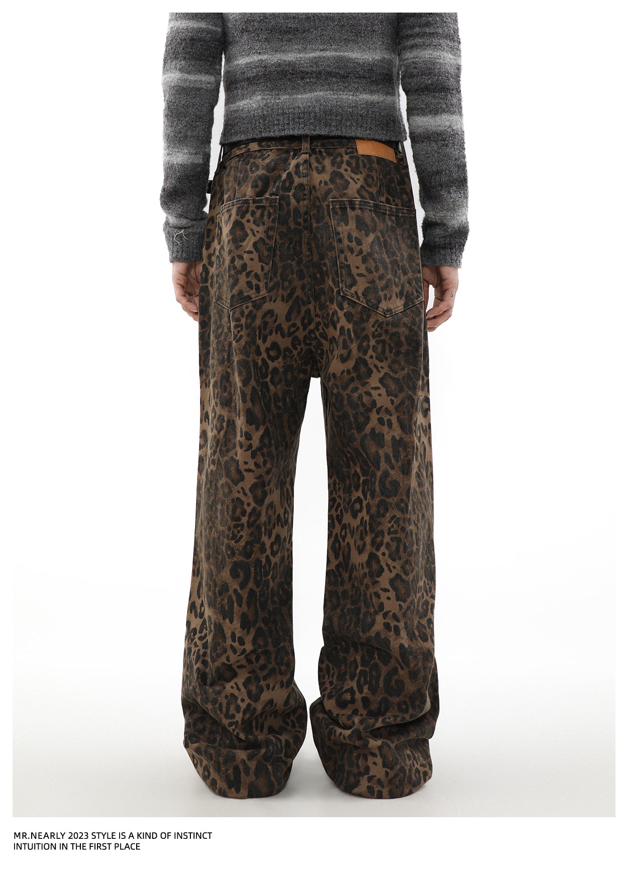 American Retro Leopard Print Jeans P1360