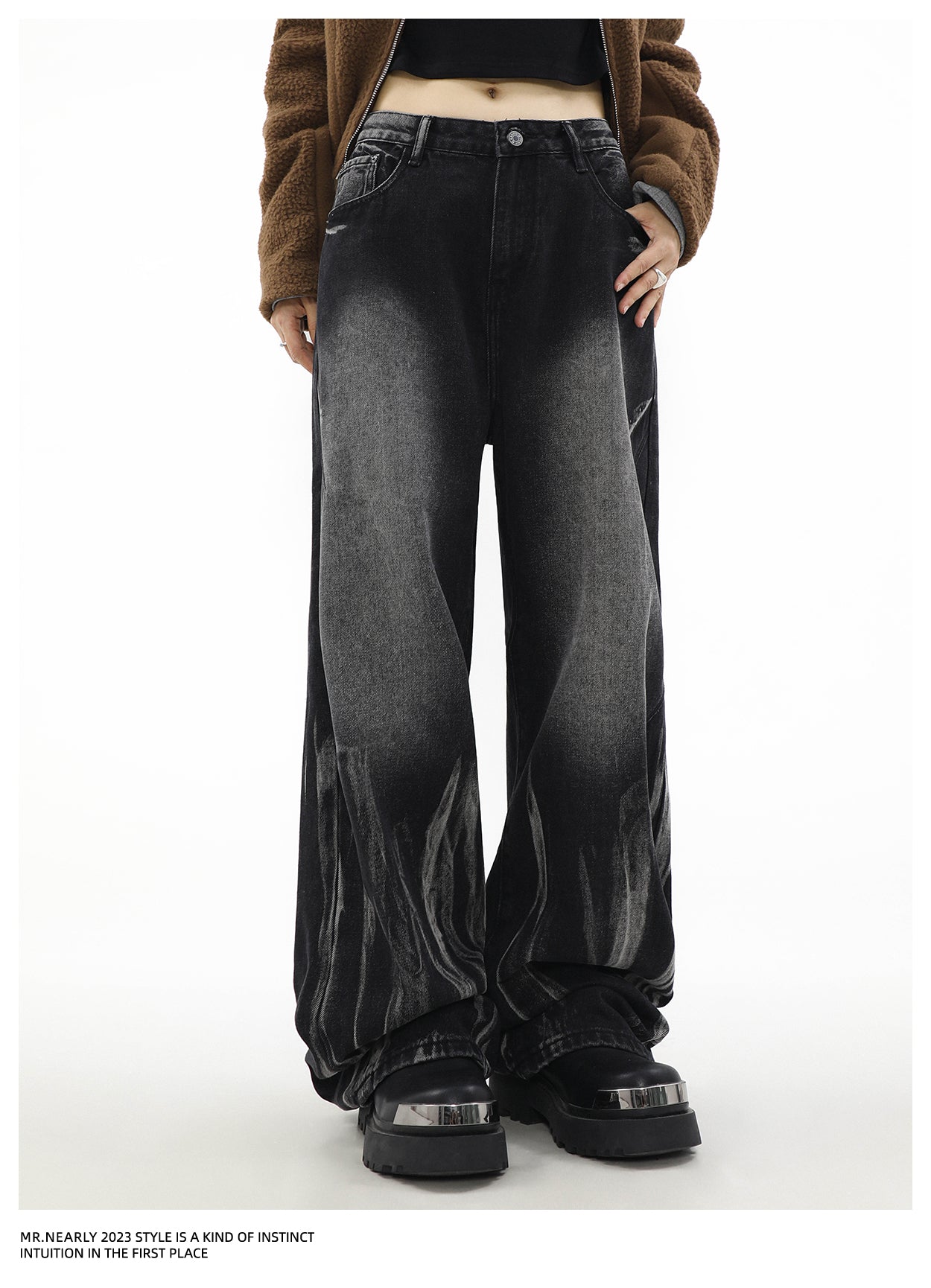 Wide leg straight jeans P1344