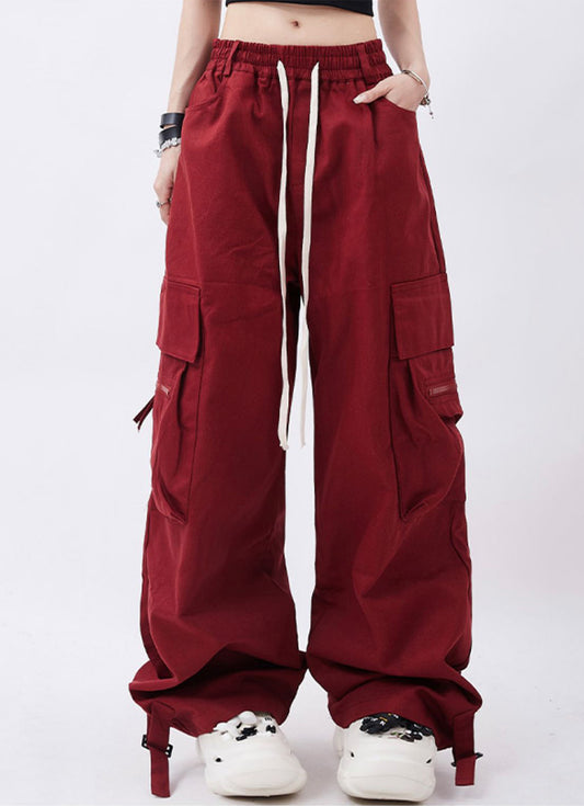 Loose drawstring casual pants P942