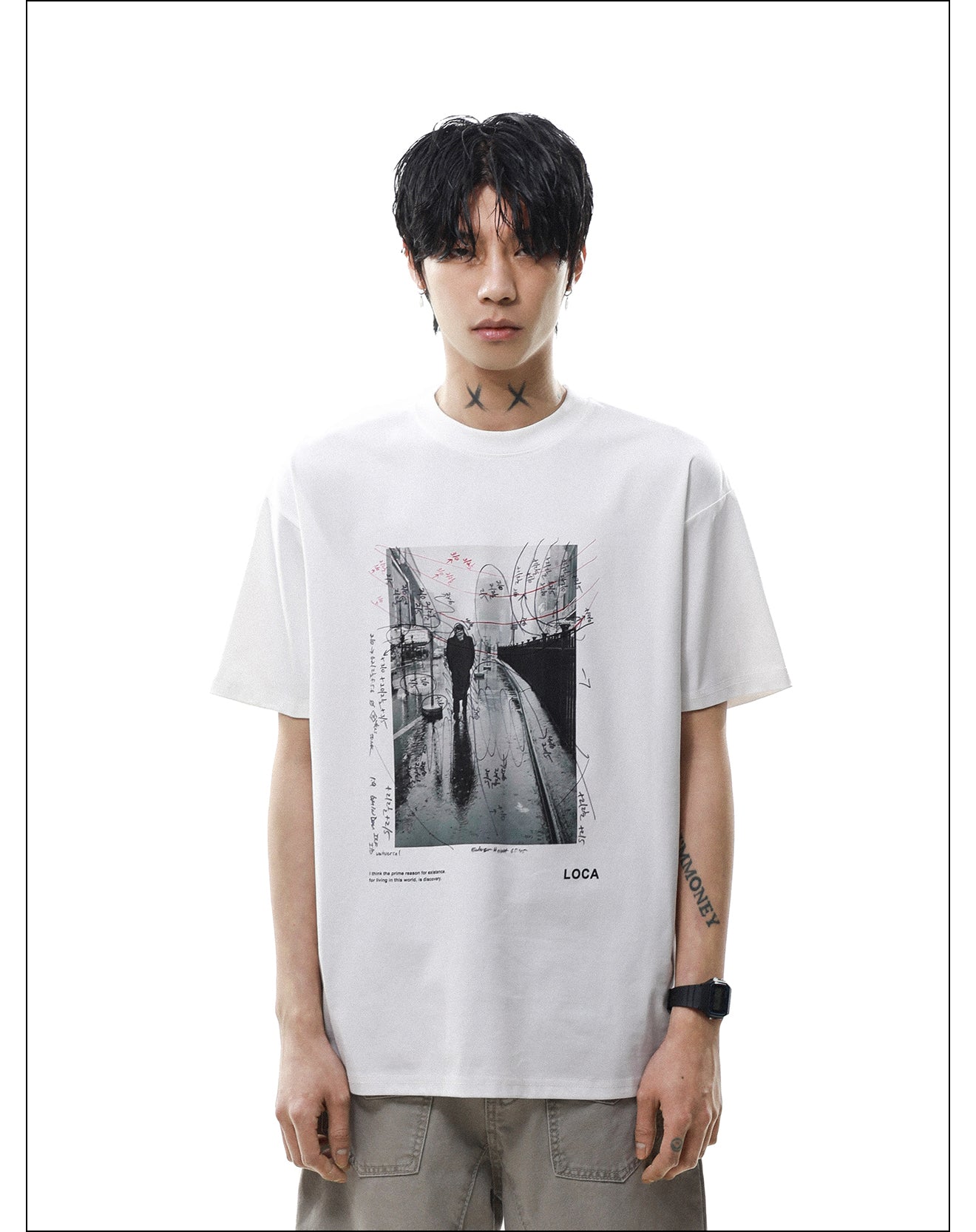 レトロデザイン プリント Tシャツ P2077
