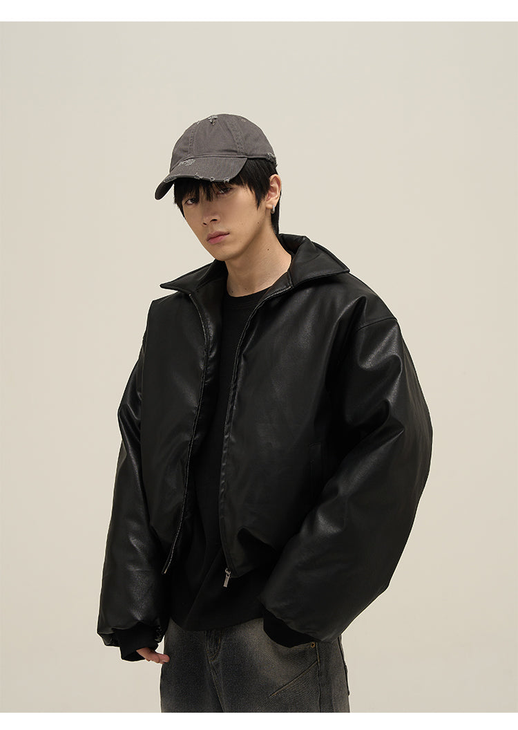 最終値下げ】PEOPLE STYLE ショート丈レザーダウンジャケット