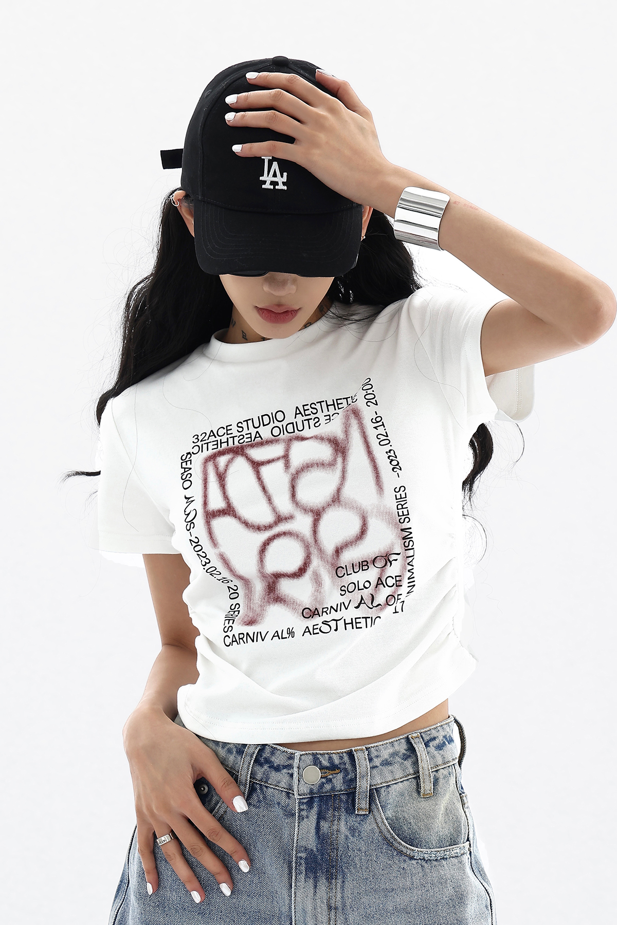 Cropped logo T-shirt P132