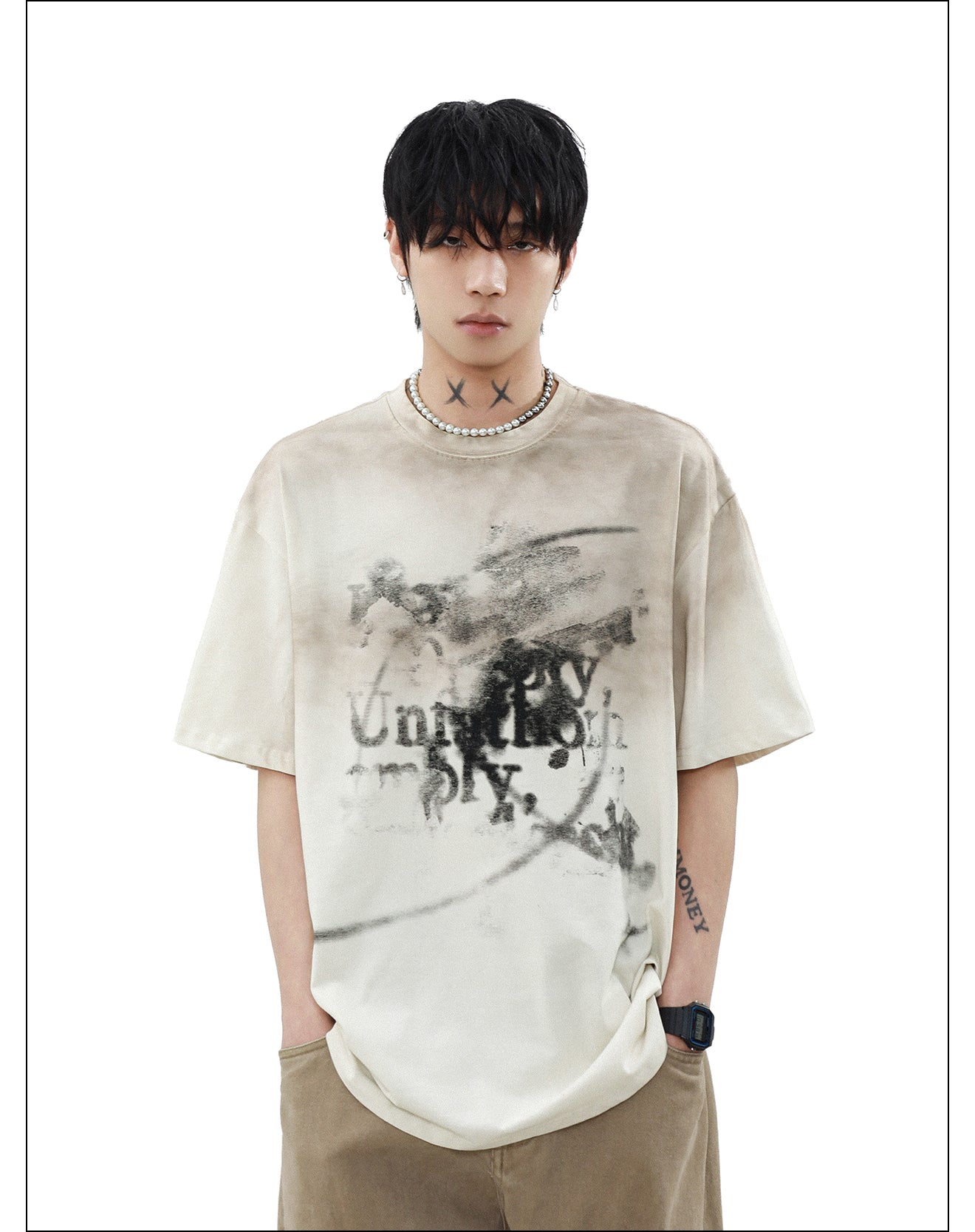 ニッチ 落書き Tシャツ P2074