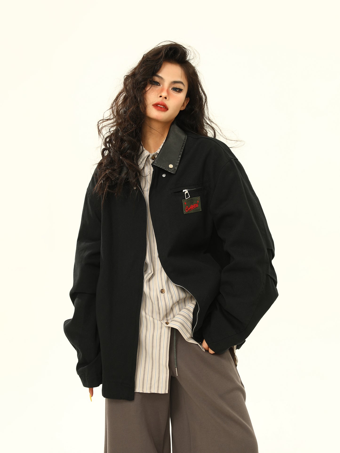 American retro patch work jacket P1328