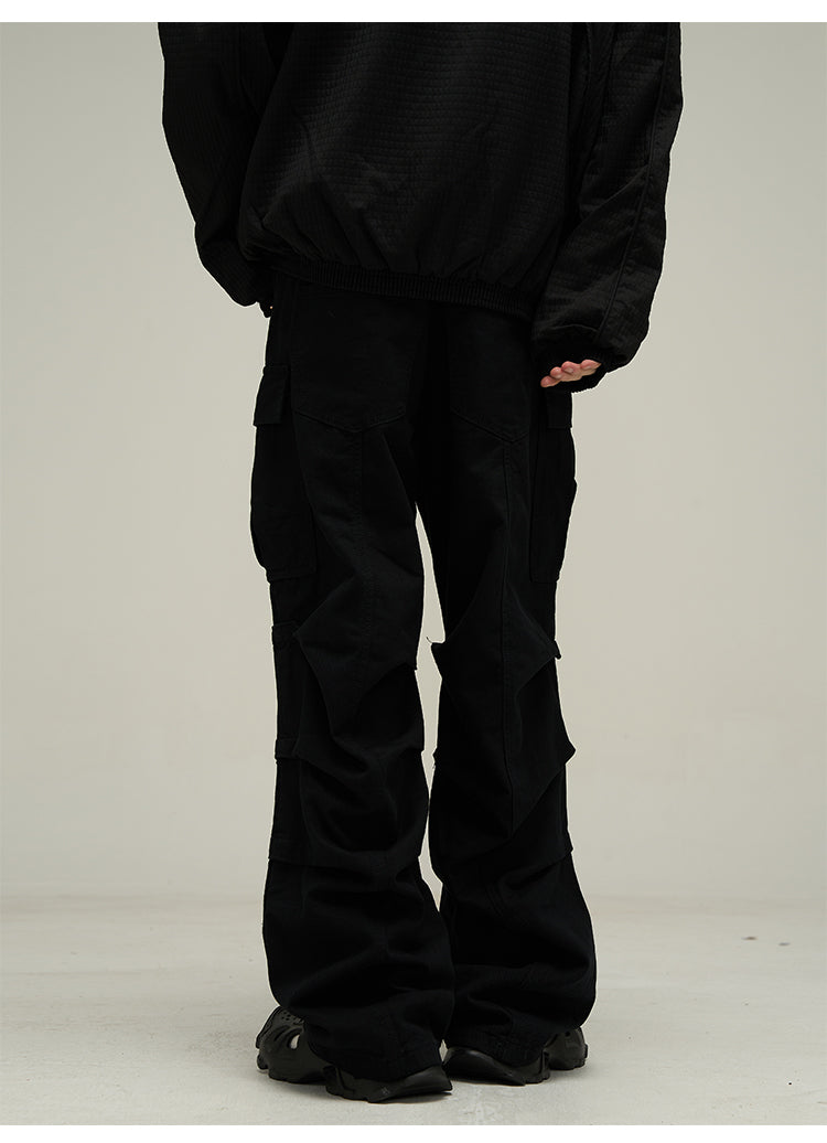 Wide leg multi-pocket cargo pants P602